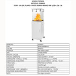 Stufa a Gas GPL Flamex Domus 5-13 kW con Ruote Fiamma 360 Nero Bianco Modern V.X