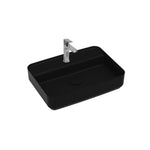Lavabo d'Appoggio Rettangolare Ceramica NYMO 55x40 cm Foro Rubinetto Bagno D.X