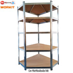 Scaffale Angolare Garage Workit Zincato 5 Ripiani MDF 90x90x180 cm 875 kg V.X