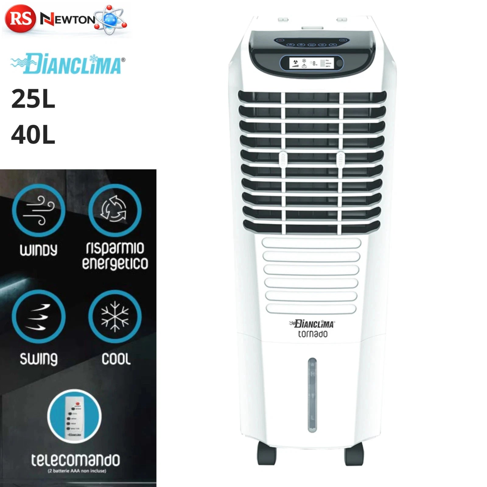 Raffrescatore Evaporativo Giaccio Digitale 25L 40L Ventilatore Telecomando D.X