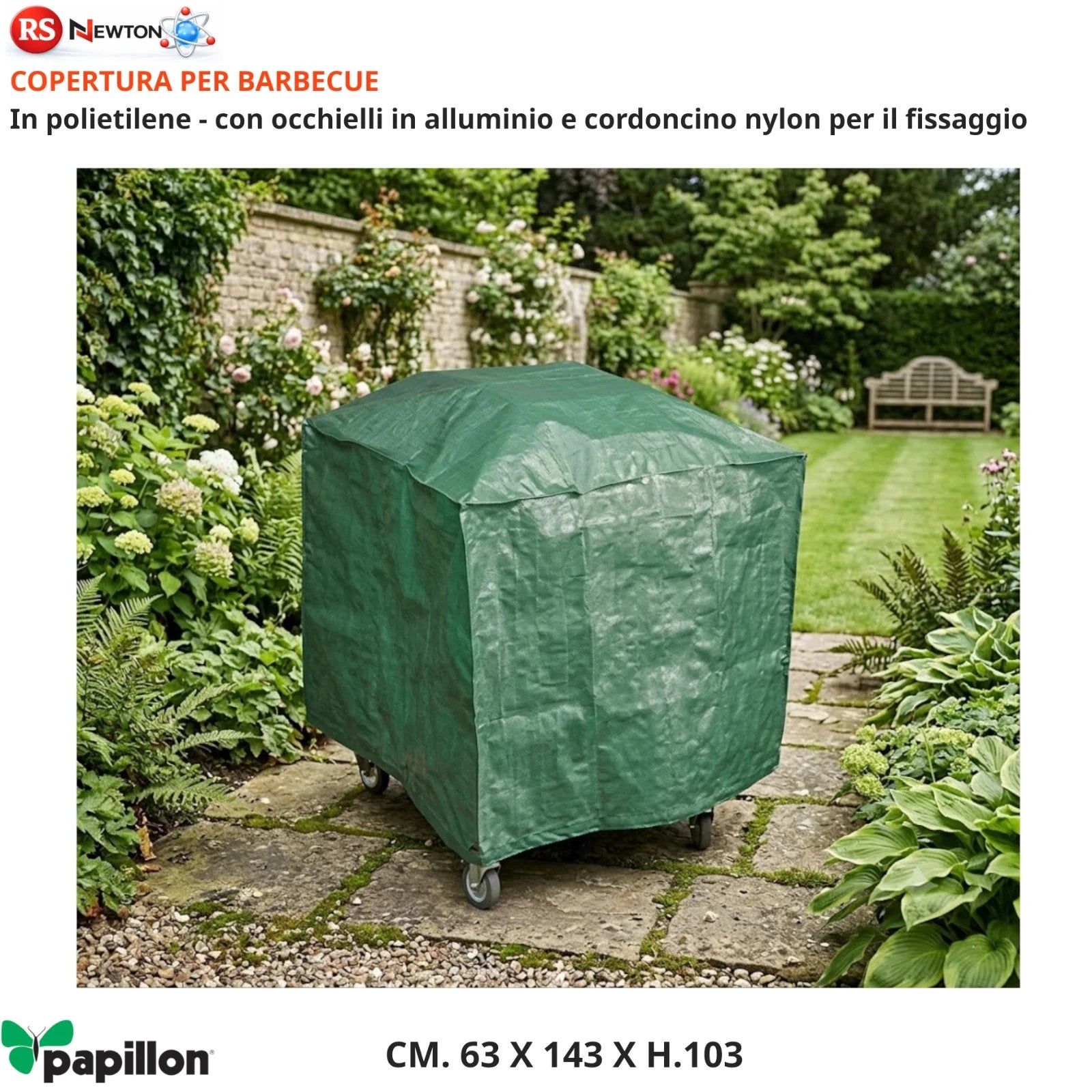 Telo Copri Barbecue BBQ 143x63x103 Impermeabile Copertura Grill Anti Pioggia VBS