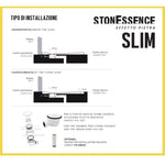 Piatto Doccia Rettangolare ESSENCE in SMC Antibatterico Effetto Pietra Slim D.X