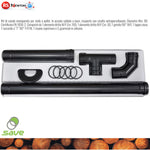 Tubo Canna Fumaria Stufa Pellet Kit Tubi Scarico Fumi Ø80 Nero Opaco 11 Pz V.X