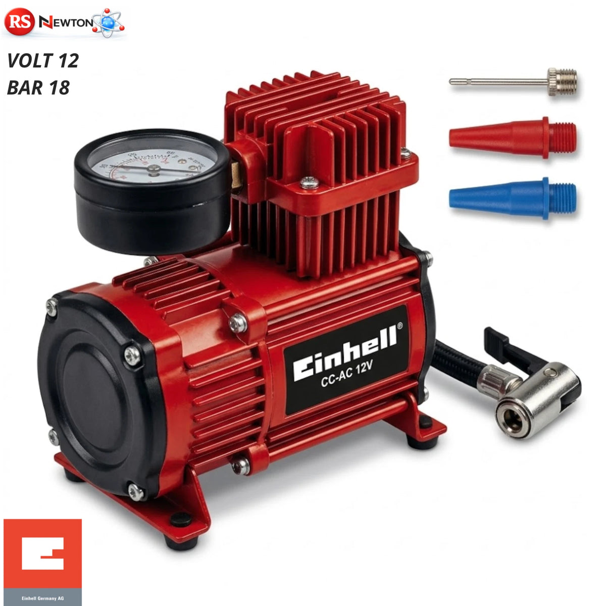 Compressore Auto Einhell CC-AC 12V Gonfiagomme 18 Bar con Manometro V.X
