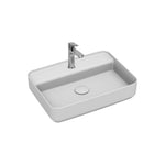 Lavabo d'Appoggio Rettangolare Ceramica NYMO 55x40 cm Foro Rubinetto Bagno D.X