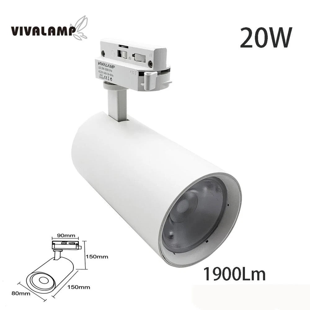 Faretto LED a Binario Monofase 1 1,5 2 Metri Lampada Spot Orientabile Soffitto