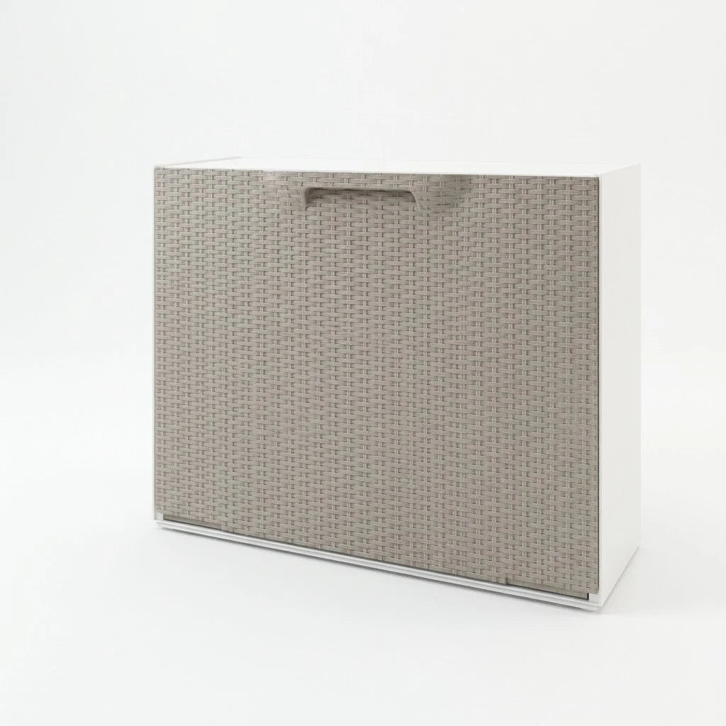 Scarpiera Modulare Rattan Slim Salvaspazio Bianca Tortora Componibile H40 cm V.X