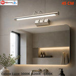 Applique LED Bagno Specchio 9W 45cm IP44 3000K 4200K 6400K 720LM Acciaio V.L