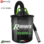 Bidone Aspiracenere Ribimex 18L 1000W Filtro HEPA Stufe Pellet e Legna VBS