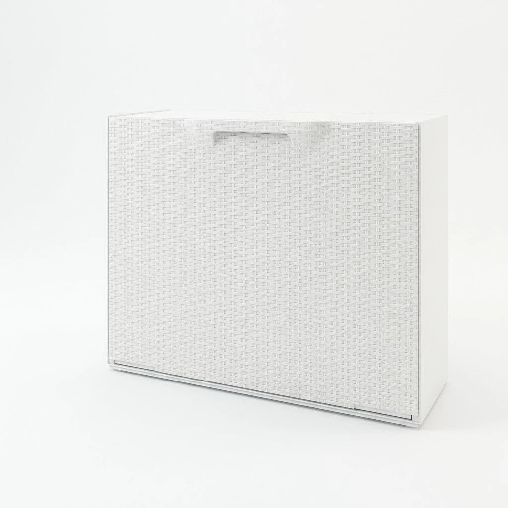 Scarpiera Modulare Rattan Slim Salvaspazio Bianca Tortora Componibile H40 cm V.X
