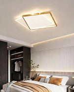 Plafoniera LED 72W Lampadario Moderno Bianco Oro Telecomando 3000K - 6000K V.L