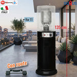 Stufa Gas GPL DOMUS ITALIA Patio 11 kW con Ruote Nero Spegnimento Automatico V.X