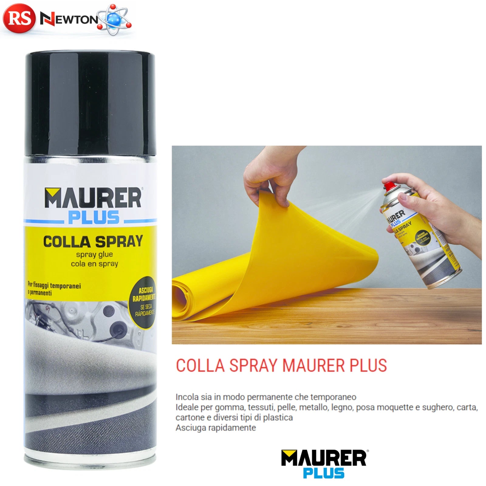 Colla Spray 400ml Permanente Temporanea Tessuti Gomma Moquette Legno Metallo VBS