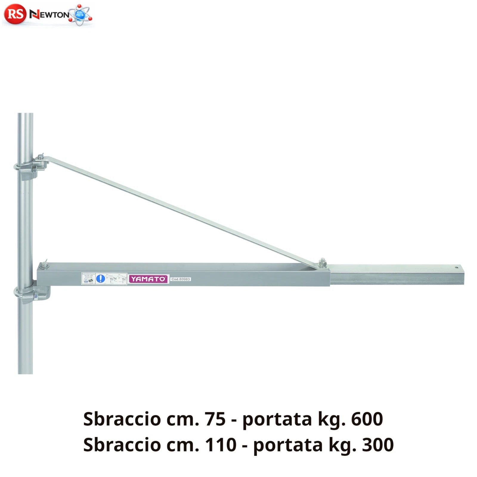 Palo Supporto Bandiera Elevatore Braccio Acciaio Alta Resistenza 300-600KG VBS
