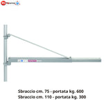 Palo Supporto Bandiera Elevatore Braccio Acciaio Alta Resistenza 300-600KG VBS