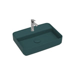 Lavabo d'Appoggio Rettangolare Ceramica NYMO 55x40 cm Foro Rubinetto Bagno D.X