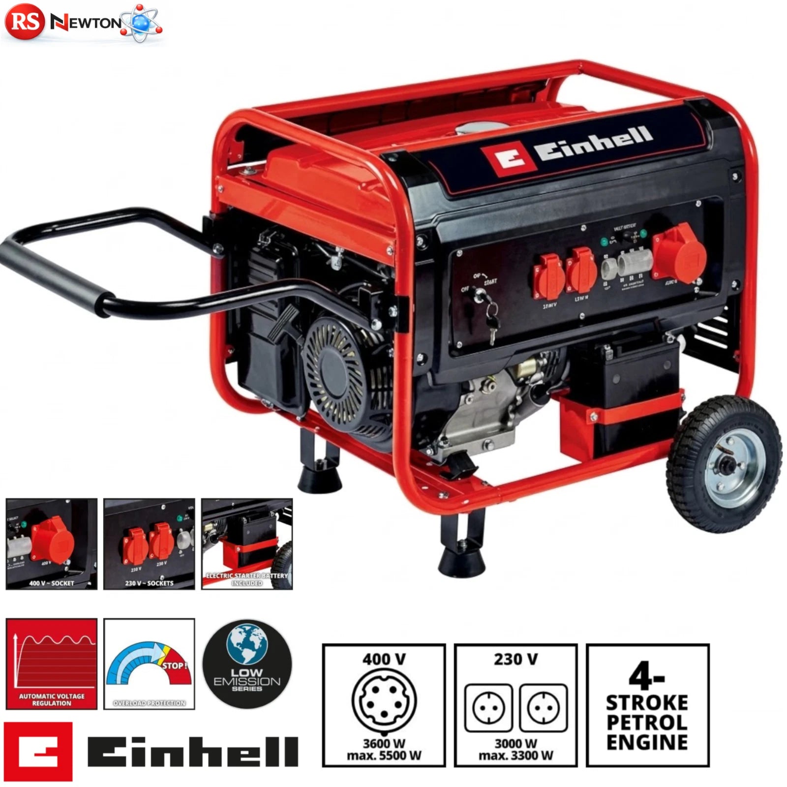 Generatore di Corrente Einhell TC-PG 5500W Benzina AVR 230V 400V Trifase V.X