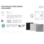 Piatto Doccia Quadrato 80x80 in SMC Antibatterico Effetto Pietra Slim Quadro D.X
