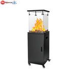 Stufa a Gas GPL Flamex Domus 5-13 kW con Ruote Fiamma 360 Nero Bianco Modern V.X