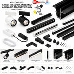 FARETTO BINARIO MAGNETICO 48V LED INCASSO FARETTI BARRE GRIGLIA SOSPENSIONE V.L