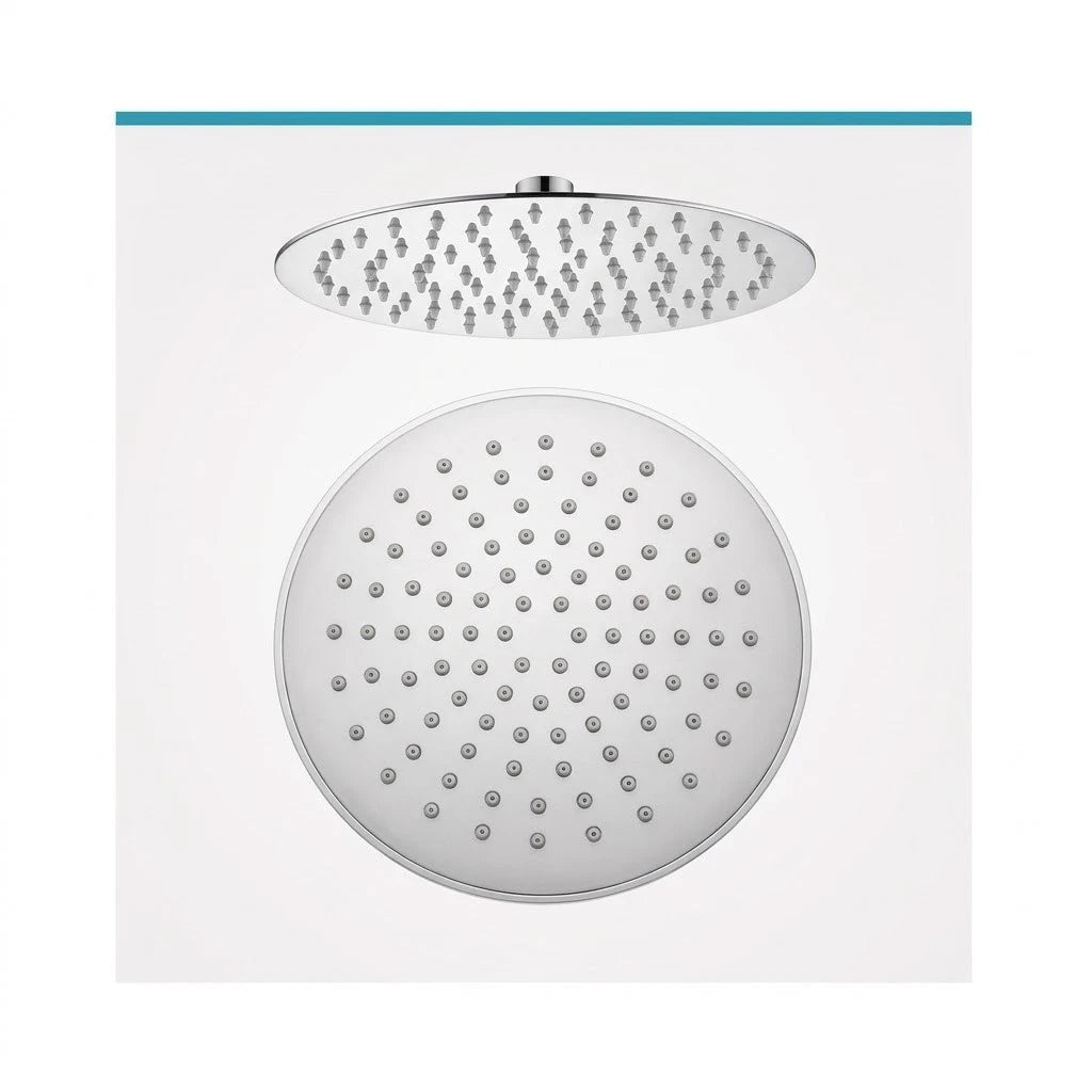 Soffione Doccia Tondo Orientabile 200mm Acciaio Inox 304 Ultrasottile 2 mm G1/2