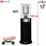Stufa Gas GPL DOMUS ITALIA Patio 11 kW con Ruote Nero Spegnimento Automatico V.X