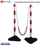Colonnina Delimitazione Bianca Rossa 90cm con Base PVC Paletto Segnaletico VBS
