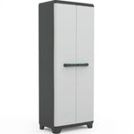 Armadio Portascope 2 Ante 3 Ripiani Plastica Grigio Finitura Legno 68x39x173 V.X