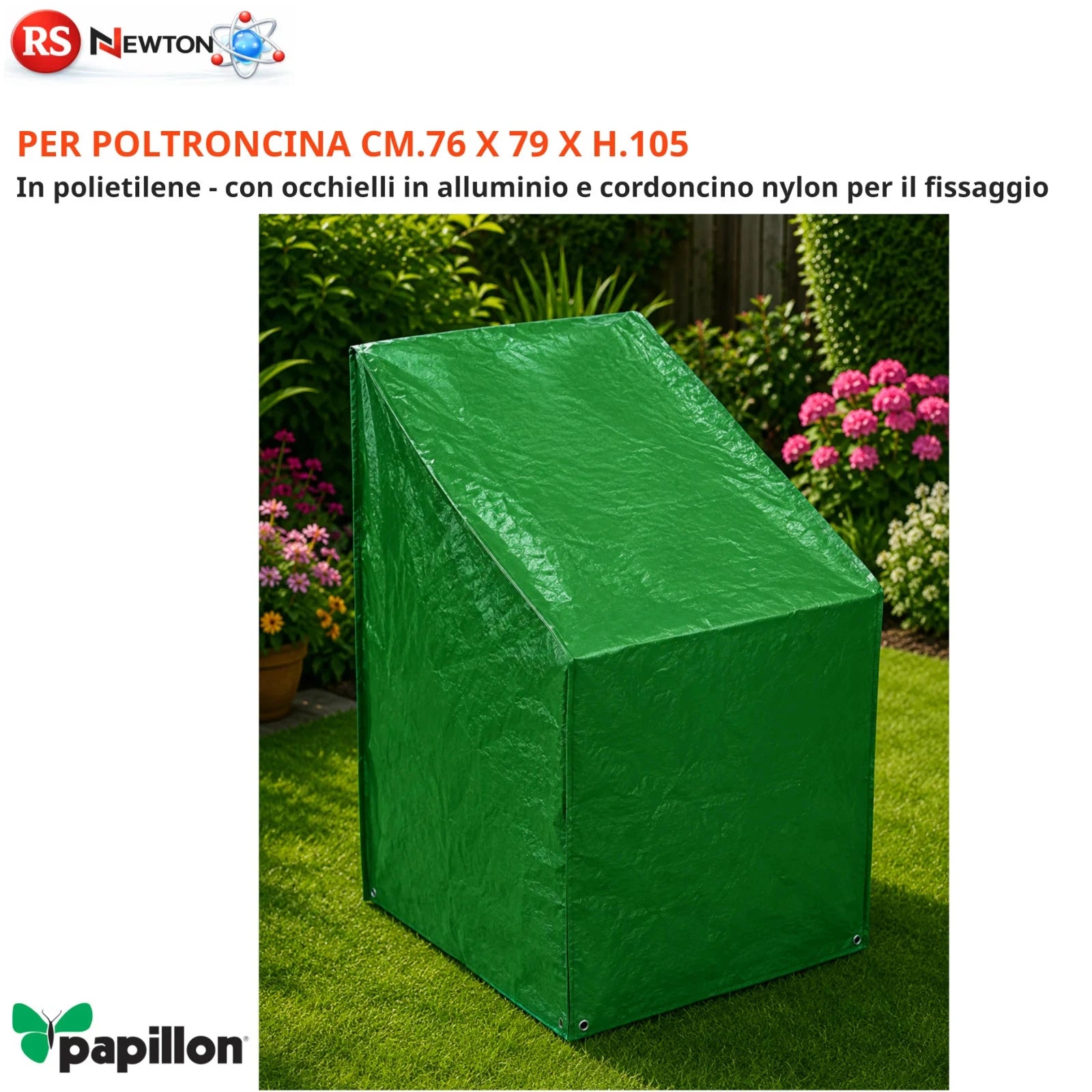 Telo Copri Poltroncina Giardino 76x79x105 Impermeabile Copertura AntiPioggia VBS