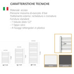 Termoarredo Verticale Acciaio Bianco Antracite Radiatore Bagno Termosifone D.X