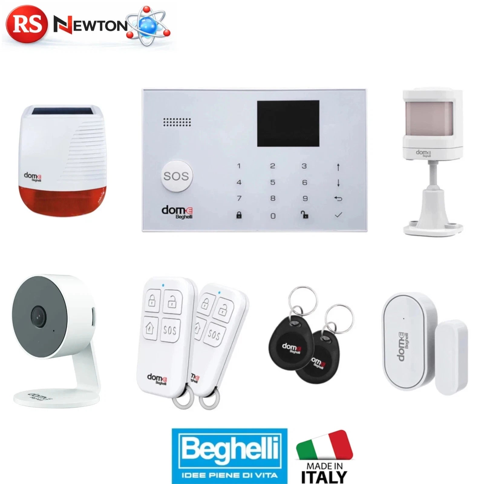 Antifurto Casa Wireless BEGHELLI App Telecomando Kit Allarme Senza Filo WIFI G.F