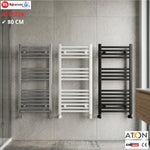 Termoarredo Dritto Scaldasalviett<wbr/>e Bagno Radiatore Bianco Nero Cromo H 80cm D.X