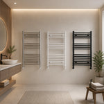 Termoarredo Dritto Scaldasalviett<wbr/>e Bagno Radiatore Bianco Nero Cromo H 80cm D.X