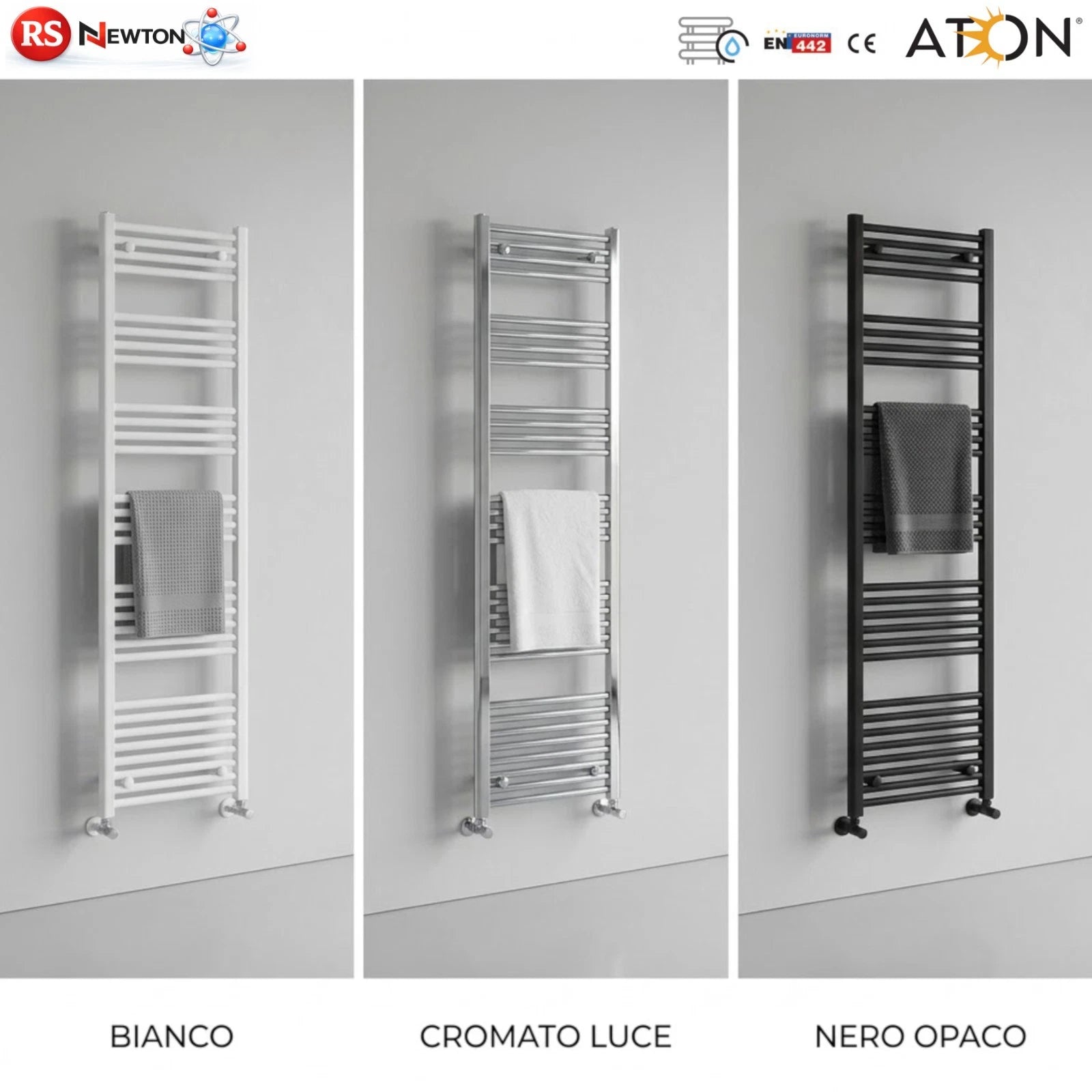 Termoarredo Scaldasalviett<wbr/>e Bagno H176 Termosifone Acciaio Bianco Nero Cromo D.X