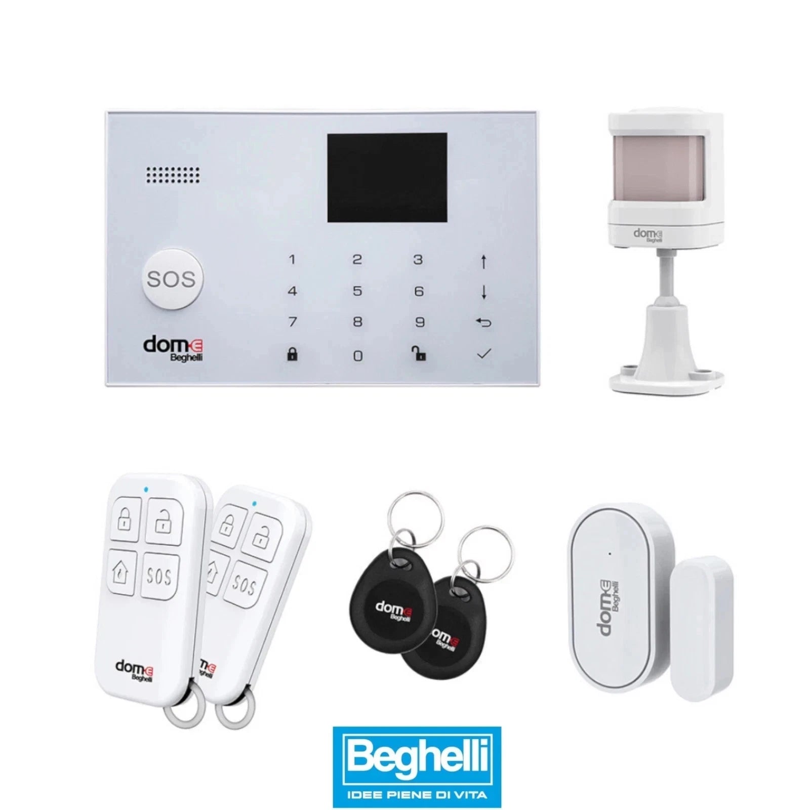 Antifurto Casa Wireless BEGHELLI App Telecomando Kit Allarme Senza Filo WIFI G.F