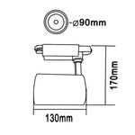 Faretto LED a Binario Monofase 1 1,5 2 Metri Lampada Spot Orientabile Soffitto