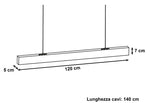 Plafoniera LED Sospesa 48W 120cm Nera Sospensione Cavo Acciaio 5088LM CCT V.L