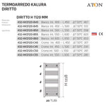 Termoarredo Dritto Scaldasalviett<wbr/>e Radiatore Bagno Bianco Nero Cromo H 112cm D.X