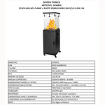 Stufa a Gas GPL Flamex Domus 5-13 kW con Ruote Fiamma 360 Nero Bianco Modern V.X