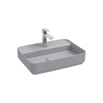 Lavabo d'Appoggio Rettangolare Ceramica NYMO 55x40 cm Foro Rubinetto Bagno D.X