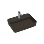 Lavabo d'Appoggio Rettangolare Ceramica NYMO 55x40 cm Foro Rubinetto Bagno D.X