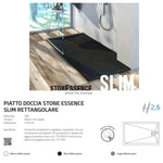 Piatto Doccia Rettangolare ESSENCE in SMC Antibatterico Effetto Pietra Slim D.X