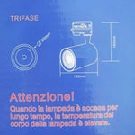 FARETTO A BINARIO TRIFASE 48V LED FARETTI BARRE 1 2 M GRIGLIA SOSPENSIONE V.L