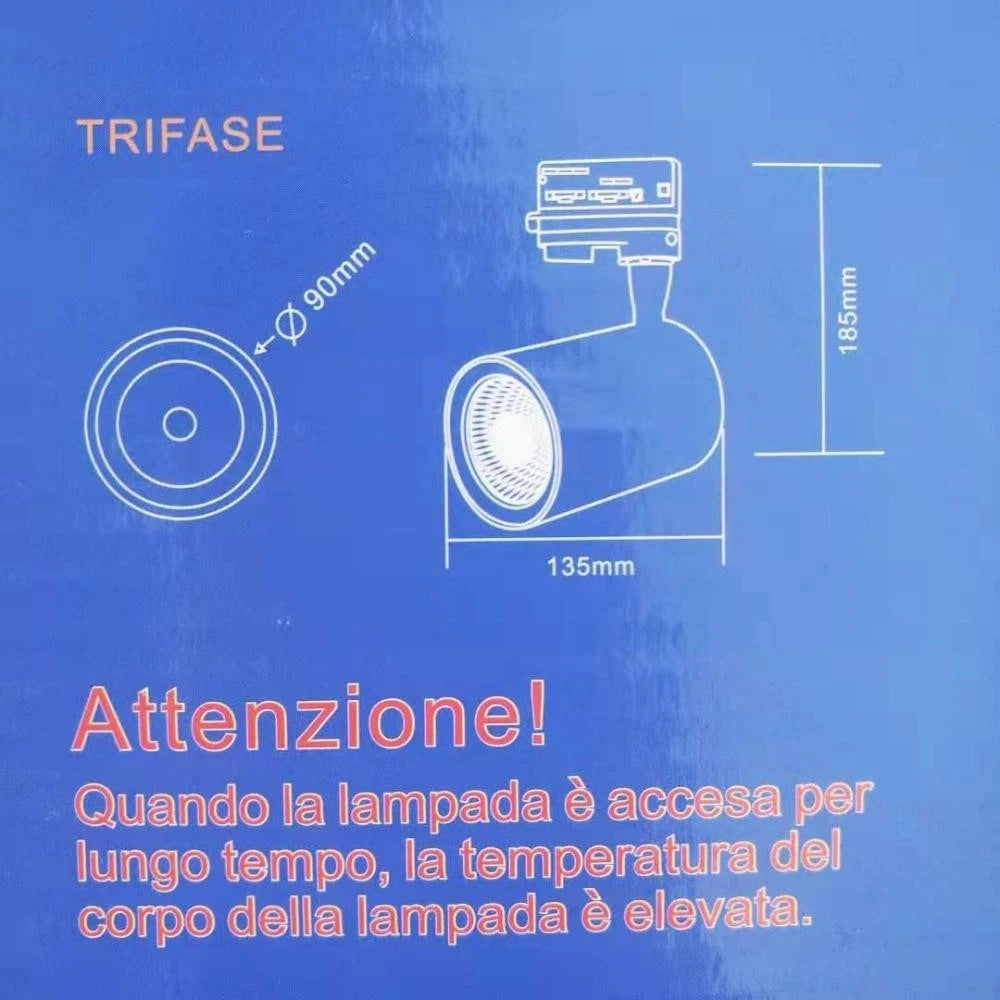 FARETTO A BINARIO TRIFASE 48V LED FARETTI BARRE 1 2 M GRIGLIA SOSPENSIONE V.L
