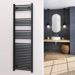 Termoarredo Nero Scaldasalviett<wbr/>e Bagno Tubi Quadrati Termosifone Moderno D.X