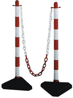 Colonnina Delimitazione Bianca Rossa 90cm con Base PVC Paletto Segnaletico VBS