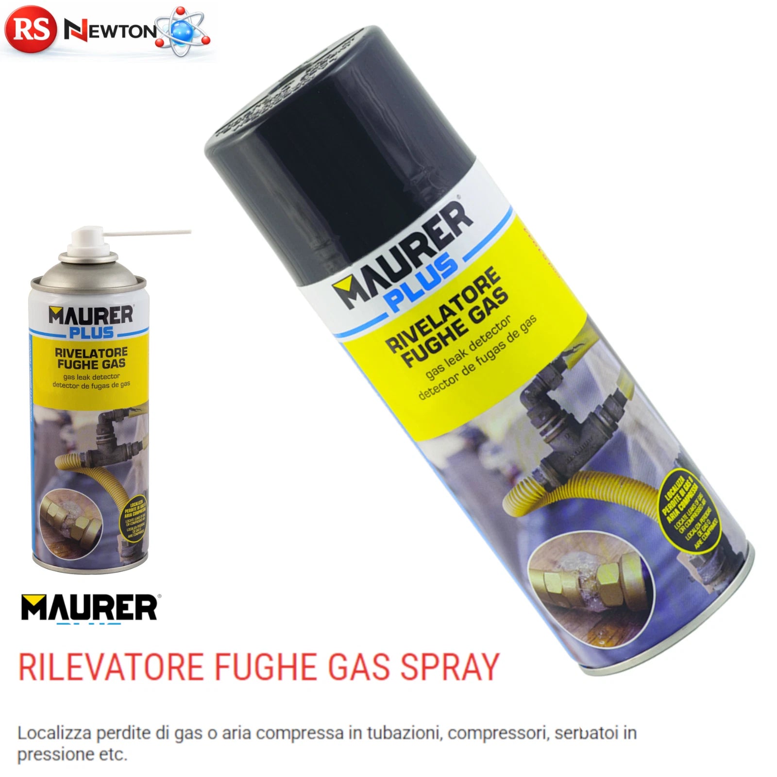 Rilevatore Fughe Gas Spray Cercafughe Aria Compressa Tubazioni GPL Metano VBS