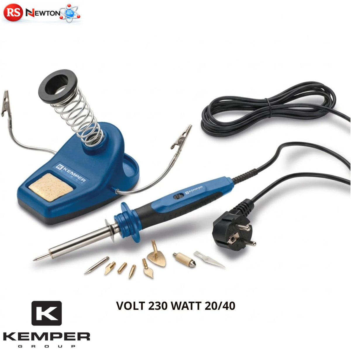 Pirografo Saldatore Punta Dritta KEMPER 1500 20/40W 230V Kit 7 Accessori V.X